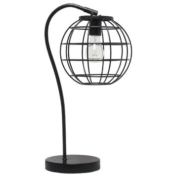 Lalia Home Metal Arched Cage Table Lamp in Black
