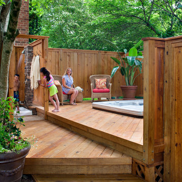 Custom Built Decks around Hot Tub
