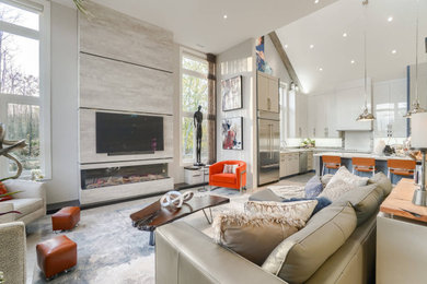 Inspiration for a contemporary living room remodel in Toronto