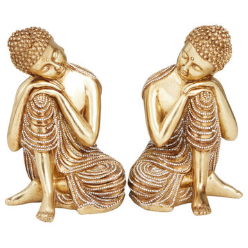 Traditional Gold Polystone Sculpture Set 560828