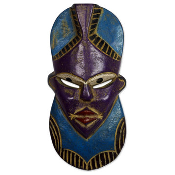NOVICA Gyidi Face And African Wood Mask