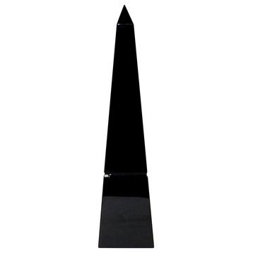 Crystal Groove Obelisk, Black, 10"