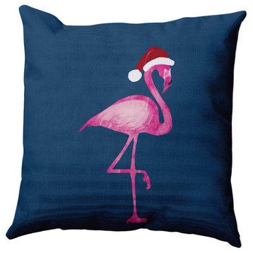 Snow Bird Decorative Throw Pillow, Navy, 16"x16"