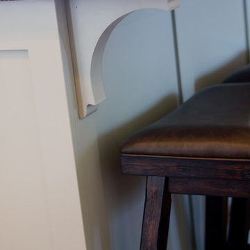Shaker Style Designer White Kitchen With A Cadet Grey Island