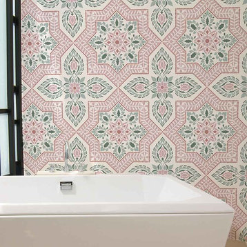 Alhambra Tile Allover Stencil, Reusable Stencils For Walls, DIY Home Decor