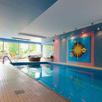 Outdoor Neugestaltung + Farbgestaltung Schwimmbad