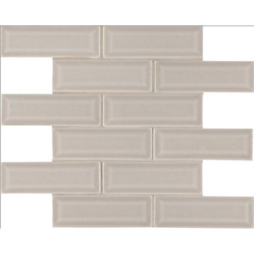 Portico Pearl 2x6 Bevel Subway Ceramic Tile, 10-Pieces