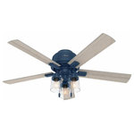 Hunter - Hunter 50312 Hartland, 52" Low Profile Ceiling Fan with Light Kit - The Hartland chandelier inspired ceiling fan's cleHartland 52 Inch Low Indigo Blue Light Gr *UL Approved: YES Energy Star Qualified: n/a ADA Certified: n/a  *Number of Lights: 3-*Wattage:3.5w LED bulb(s) *Bulb Included:Yes *Bulb Type:LED *Finish Type:Indigo Blue