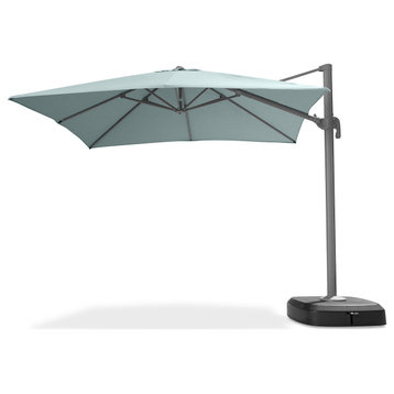 Portofino Comfort 10ft Sunbrella Outdoor Patio Resort Umbrella, Spa Blue
