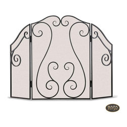 Antique Scroll Screen in Black - Fireplace Accessories
