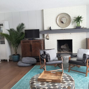 Rustic Midcentury Living & Dining Room