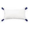 Nikki Chu by Jaipur Living Satin Blue/White Graphic Poly Throw Pillow 10X21"