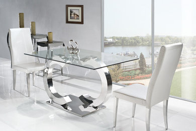 Example of a trendy dining room design in Calgary