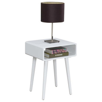 Convenience Concepts Napa Square End Table in White Wood Finish