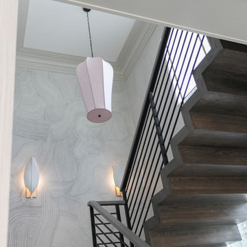 54_Dynamic and Open Wood and Metal Zig-Zag Staircase, Alexandria VA 22302