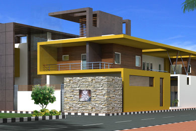 Inspiration for a contemporary exterior home remodel in Chennai