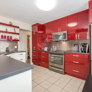High Gloss Red Kitchen