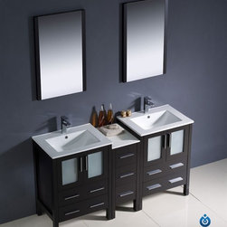 Fresca Torino 60'' Modern Double Sink Bathroom Vanity FVN62-241224ES-UNS - Bath Products