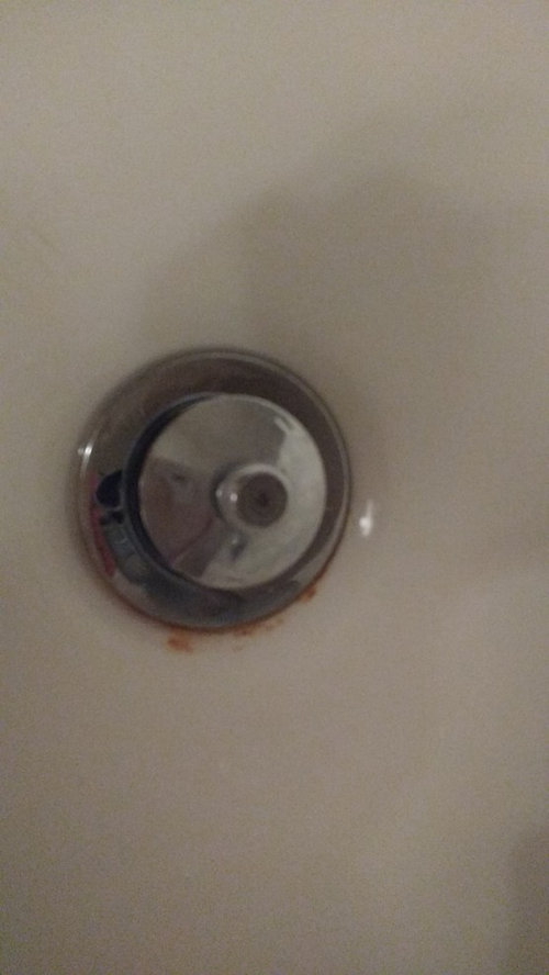 Rust around bathtub drain