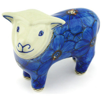 Polmedia Polish Pottery 6" Stoneware Sheep Figurine