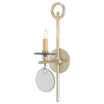 Currey & Company, Inc. - Sethos Wall Sconce - A strong statement in wrought iron and recycled glass materials, the Sethos Wall Sconce wears facets of recycled glass that dangle from its arms. Functional and beautiful, this wall sconce is not easily ignored.