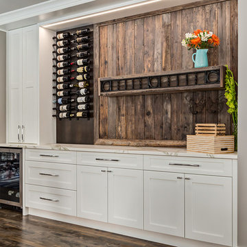 Reclaimed wood sets off this gorgeous bank of cupboards