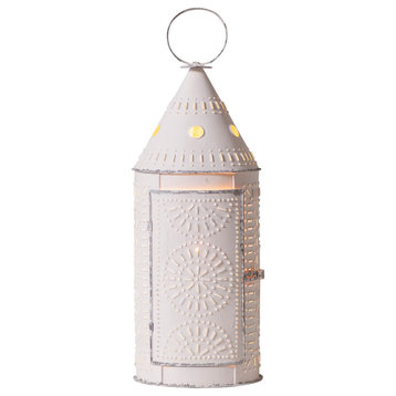 Irvins Country Tinware 21-Inch Lantern in Rustic White