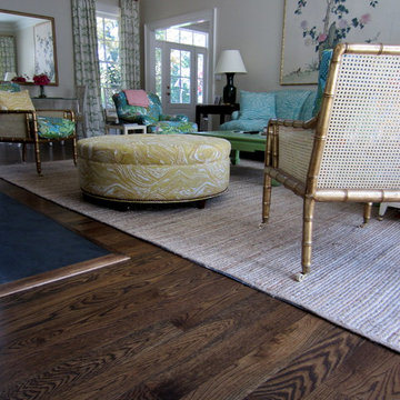LATTINGTOWN: SELECT WHITE OAK INSTALLED/FINISHED W DARK WALNUT STAIN + TUNG OIL