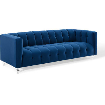 Lowell Channel Button Sofa - Navy