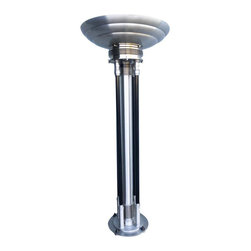 Large Custom Build Machine Age Art Deco Revival Chrome Floor Lamp, Pair - Floor Lamps