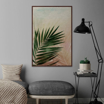 "Vintage Greenery" Floater Framed Painting Print on Canvas