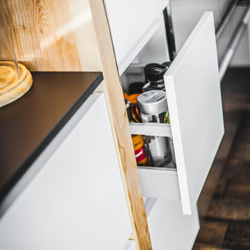 Warm Industrial with Natural Wood Kitchen