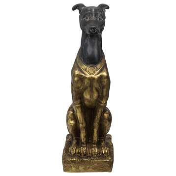 Dog Decorative Object or Figurine, Black and Gold