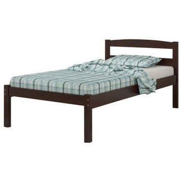 Donco Kids Econo Slat Bed With Rollout Trundle Bed, Dark Cappuccino, Full