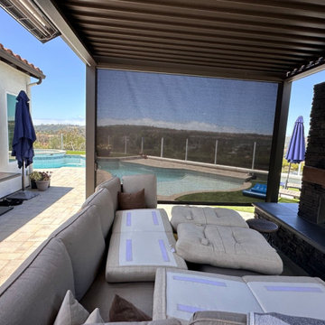 Aluminum Patio Cover Motorized Power Screens Anaheim Hills, California