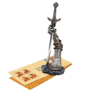 10" King Arthur Excalibur Hand Sculpture Letter Opener/Desk Accessory