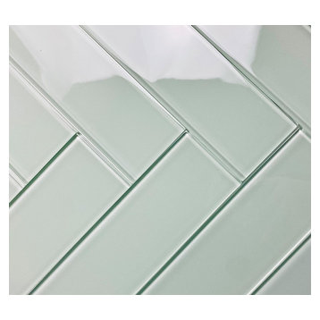 Metro 3 in x 12 in Glass Subway Tile in Glossy Arctic Blue, Set of 40