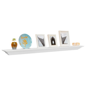 Corona Crown Molding Floating Wall Shelf, White, 72"