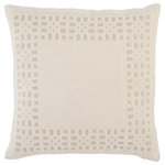 Jaipur Living - Jaipur Living Azilane Trellis Throw Pillow, Beige/Light Gray, Down Fill - Sleek and soft details combine in effortless sophistication to form the transitional Mezza pillow collection. The Azilane throw pillow boasts luxe, stone-washed cotton velvet with a detailed lace lattice applique design. The beige and light gray colorway complements any bedroom or living space decor.