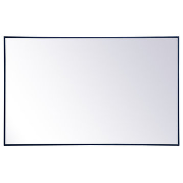 Elegant Decor MR43048BL Metal Frame Rectangle Mirror, 30"x48", Blue