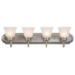Yosemite Home Decor - 4-Lights Vanity, Dark Brown And Satin Nickel Finish, Satin Nickel - Hardwire : Yes