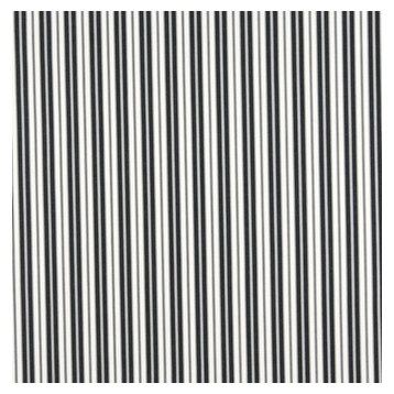 Black, Ticking Stripe Indoor Outdoor Marine Upholstery Fabric By The Yard