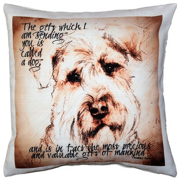 Airdale Terrier Gift to Mankind Pillow, 17x17