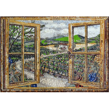 Mosaic Patterns, Window View, 28"x39"