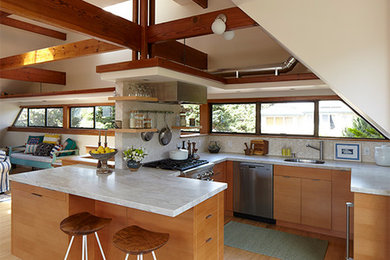 Example of a transitional kitchen design in San Francisco