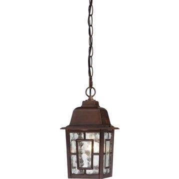 Nuvo Banyan 1-Light 11" Outdoor Hanging, Clear Glass, Rustic Bronze, 60-4932