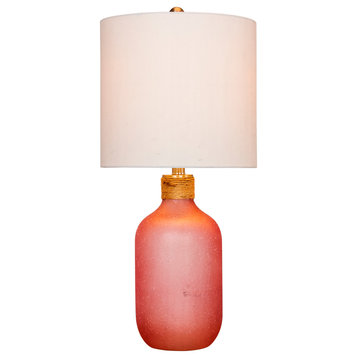 Fangio Lighting's #5158PK 26 in. Island Jug Glass Table Lamp in Frosted Pink