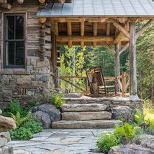 Log Home Exterior And Landscape
