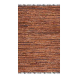Safavieh Vintage Leather Vtl501T Solid Color Rug, Light Brown, 8'0