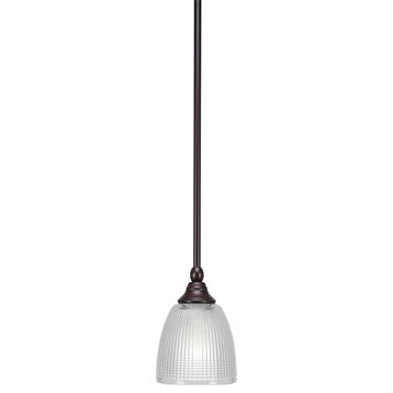 Stem 1-Light Pendant with Hang Straight Swivel, Espresso/Clear Ribbed